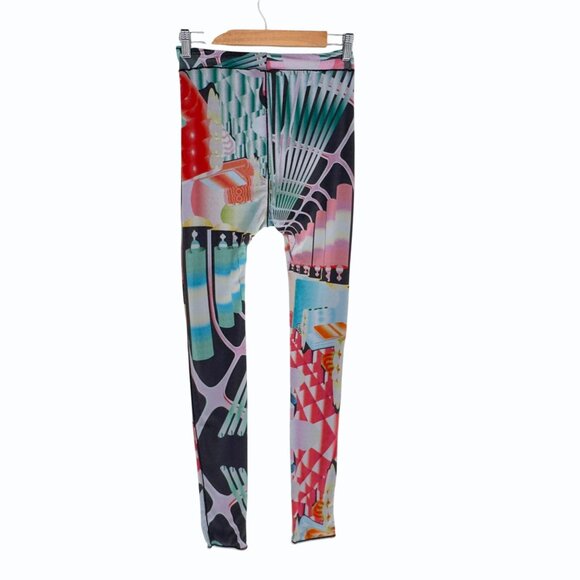 Skims Summer Mesh High Waist Leggings Size 2X Multicolor Art Deco Train - Picture 7 of 11